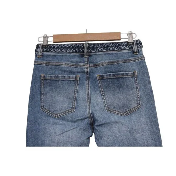 Cabi Jeans Size 4 Mia Button Fly Skinny Stretch Distressed Denim Boho #5694 - Picture 9 of 13